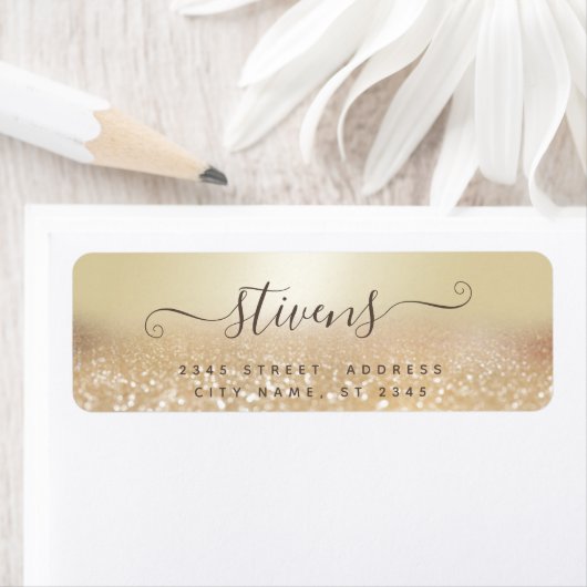 Chic bewundernswerte Skriptgoldflitterfamilie (Insitu)