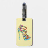 Chic-bezaubernder Vintager Rosen-Aqua-hohe Gepäckanhänger (Rückseite vertikal)