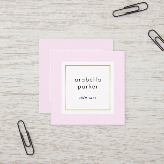 Chic-bezauberndes Rosa und Quadratische Visitenkarte (Vorderseite/Rückseite Beispiel)