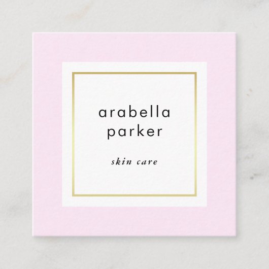 Chic-bezauberndes Rosa und Quadratische Visitenkarte (Vorderseite)