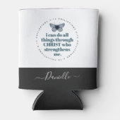 Chic Bible Verse Philippians Blue Butterfly Name Dosenkühler (Vorderseite)