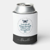 Chic Bible Verse Philippians Blue Butterfly Name Dosenkühler (Kanne Rückseite)