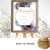 Chic Bienvenue Celestial Wedding Sign Poster