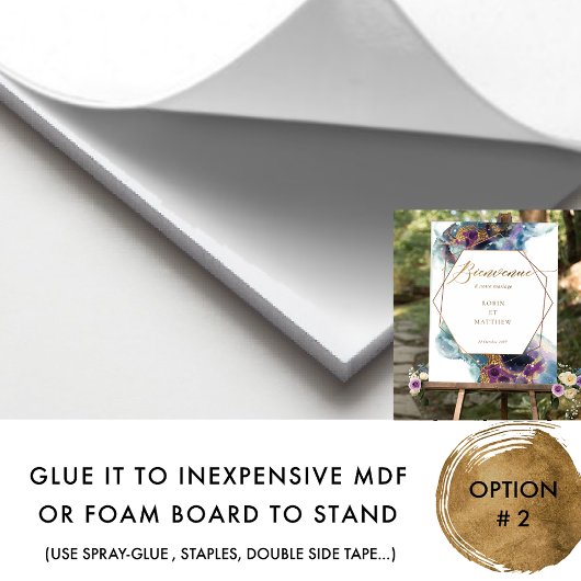 Chic Bienvenue Celestial Wedding Sign Poster