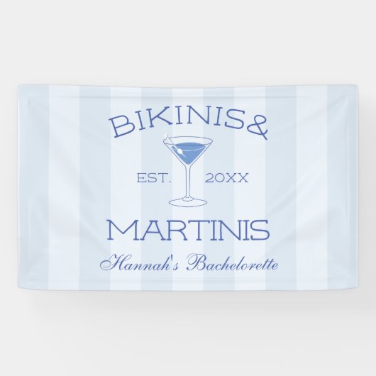 Chic Bikinis and Martinis Beach Junggeselinnen-Abs Banner (Horizontal)