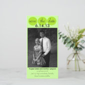 Chic Bird Silhouette & Dots Save the Date in Limon (Stehend Vorderseite)