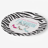 Chic Birthday Girly High Heel Schuhe Tierdruck Pappteller (Schrägansicht)