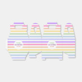 Chic Birthday Pastel Rainbow Weiße Streifen Geschenkschachtel (Ungefaltet)