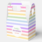 Chic Birthday Pastel Rainbow Weiße Streifen Geschenkschachtel (Geöffnet)