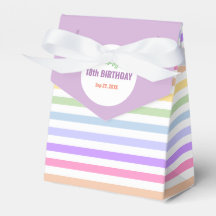 Chic Birthday Pastel Rainbow Weiße Streifen