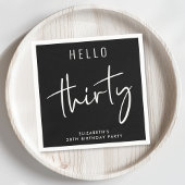 Chic Black 30. Geburtstag Party Serviette