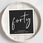 Chic Black 40. Geburtstag Party Serviette