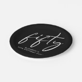 Chic Black 50. Geburtstagsparty Pappteller (Schrägansicht)