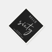 Chic Black 60. Geburtstagsparty Serviette (Ecke)