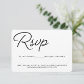 Chic Black and Blue UAWG wedding vorbehaltener Pla RSVP Karte (Stehend Vorderseite)