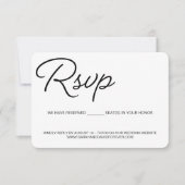 Chic Black and Blue UAWG wedding vorbehaltener Pla RSVP Karte (Vorderseite)
