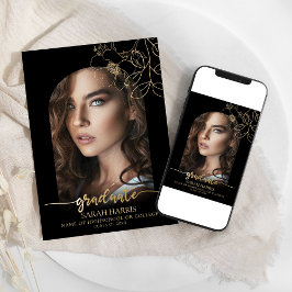 Chic Black and Gold | Arch Foto Abschluss Ankündigung