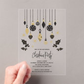 Chic Black and Gold Christmas Ornaments  Acryleinladungen (Insitu (Handheld))