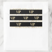 Chic Black and Gold Confetti Stripe VIP Rechteckiger Aufkleber (Tasche)
