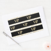 Chic Black and Gold Confetti Stripe VIP Rechteckiger Aufkleber (Umschlag)