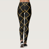 Chic Black and Gold Diamond Muster Leggings (Rückseite)