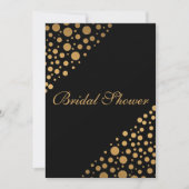Chic Black and Gold Dots Brautparty Einladung (Vorderseite)