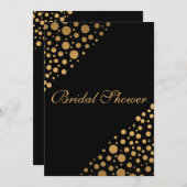 Chic Black and Gold Dots Brautparty Einladung (Vorne/Hinten)