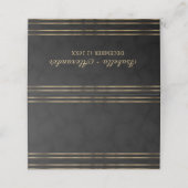 Chic Black and Gold Foil Individuelle Platzkarte (Außenseite Aufgefaltet)