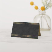 Chic Black and Gold Foil Individuelle Platzkarte (Vorderseite)