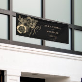 Chic Black and Gold Iris Blume Hochzeit Banner (Äußeres Gebäude)