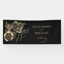 Chic Black and Gold Iris Blume Hochzeit