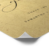 Chic, Black and Gold, Karten und Geschenke Hochzei Poster (Ecke)