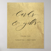 Chic, Black and Gold, Karten und Geschenke Hochzei Poster (Vorne)