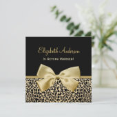 Chic Black and Gold Leopard Print Brautparty Einladung (Stehend Vorderseite)