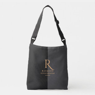 Chic Black and Gold Mit Monogramm Crossbody Bag Tragetaschen Mit Langen Trägern