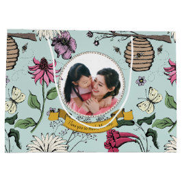 Chic Black and Gold Queen Bee Royal Crown Foto Große Geschenktüte