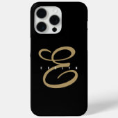 Chic Black and Gold Script Monogram Case-Mate iPhone Hülle (Rückseite)