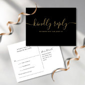 Chic Black and Gold Song Request UAWG Postcard Einladungspostkarte