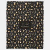 Chic black and gold watercolor modern holiday fleecedecke (Vorderseite)