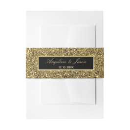 Chic Black and Gold Wedding Einladungsbanderole