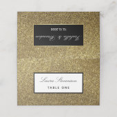 Chic Black and Gold Wedding Platzkarte (Außenseite Aufgefaltet)