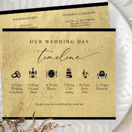 Chic Black and Gold Wedding Timeline und Programm