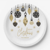 Chic Black and Gold Weihnachtsschmuck Pappteller (Vorderseite)