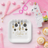 Chic Black and Gold Weihnachtsschmuck Pappteller (Party)