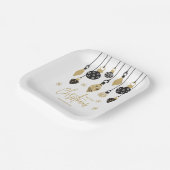 Chic Black and Gold Weihnachtsschmuck Pappteller (Gewinkelt)