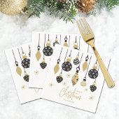 Chic Black and Gold Weihnachtsschmuck Serviette
