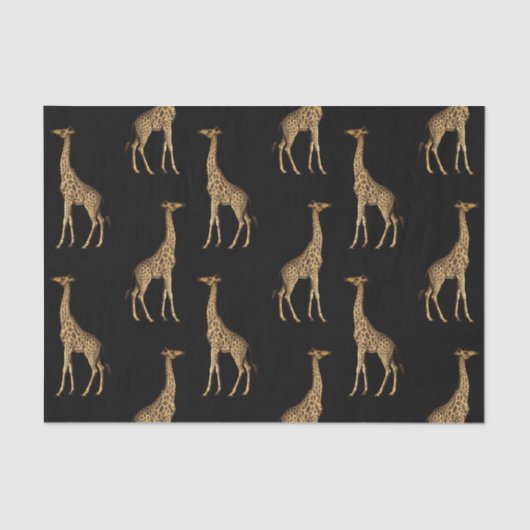 Chic Black and Golden Giraffe Print Seidenpapier (Vorderseite)