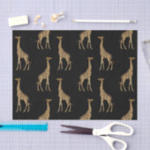 Chic Black and Golden Giraffe Print Seidenpapier (Handwerk)