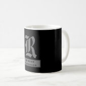 Chic Black and Gray Classic American Text Kaffeetasse (VorderseiteRechts)