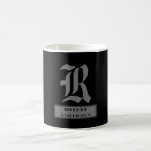 Chic Black and Gray Classic American Text Kaffeetasse (Mittel)